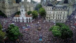 Hundreds of thousands mobilized to the Plaza de Mayo in Buenos Aires on the 43rd anniversary of the Military coup