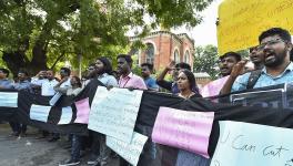 Students of Madras University protest against Sunday's violence at JNU