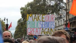 French public services workers’ protest against neoliberal reforms in 2017. (Photo: EPSU)