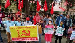 Many gathered in Himachal Pradesh's Shimla as part of the countrywide protest, jointly called by workers' and peasants' groups. Image Courtesy - Special Arrangement.