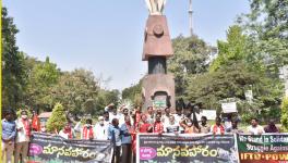 100 Days of Farmers’ Struggle: Human Chains across Telangana, Green Flags Hoisted in Andhra