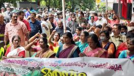 Kerala Karshakasangham protest at Forest Headquarters in Thiruvananthapuram