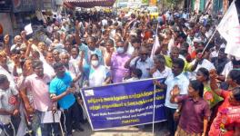 The differently abled demand their rights to work and wages under the MGNREGA in Chennai. Image courtesy: Muralidharan Vishwanath.