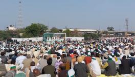 SKM leaders address the Kisan Mahapanchayat in Muzaffarnagar, Uttar Pradesh.