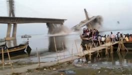 An under-construction Aguwani-Sultanganj Ganga bridge collapsed, in Bihar's Bhagalpur district, Sunday, June 4, 2023. 