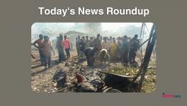 A rescue operation being conducted after an explosion at a firecracker unit in which at least eight people were killed and several injured, in Krishnagiri district, Saturday, July 29, 2023. 