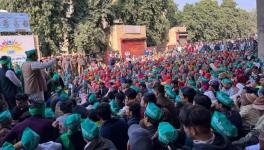 Thousands of farmers, who have been agitating for a long time demanding equal land compensation and employment, are on a sit-in protest in front of NTPC office in Noida Sector-24.