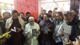 Book being inaugurated at Ganashakti stall at 47th Kolkata International Book Fair by Lf chairman Biman Basu , Md Salim and Suryakanta Mishra