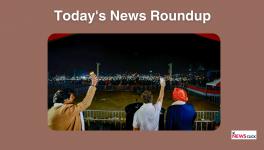 Congress leader Rahul Gandhi with others waves to the gathering at a public meeting at Nongpoh during the Bharat Jodo Nyay Yatra, in Ri Bhoi district, Monday, Jan. 22, 2024. (PTI Photo) (PTI01_22_2024_000660B)