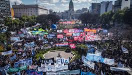 The center of Buenos Aires was completely full with protesters calling on Javier Milei to approve the Financing Law. Photo: CONADU