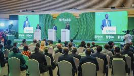 Muhammadu Ali Yusouf, Raila Odinga, and Richard James Randri participate in the leadership debate. Photo: African Union