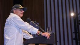 Colombian President Gustavo Petro speaking on February 13 from the Industrial University of Santander in Bucaramanga. Photo: Presidencia Colombia