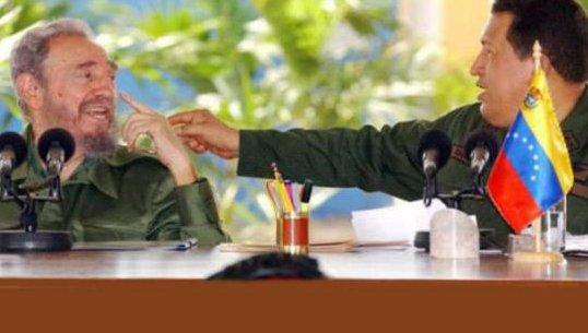 fidel castro with hugo chavez