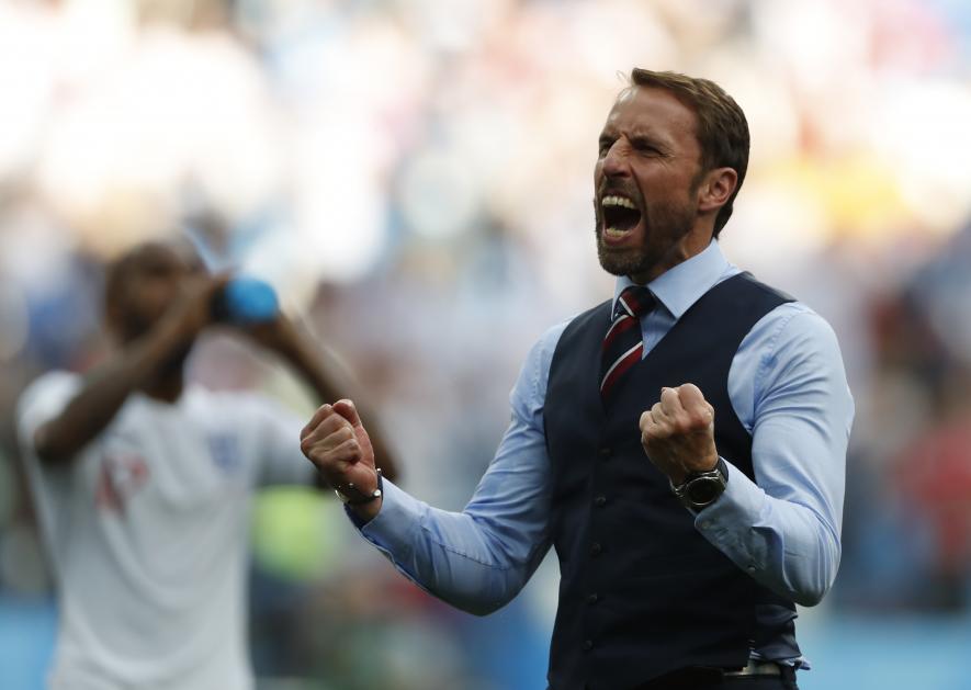 England football team coach Gareth Southgate at FIFA World Cup.