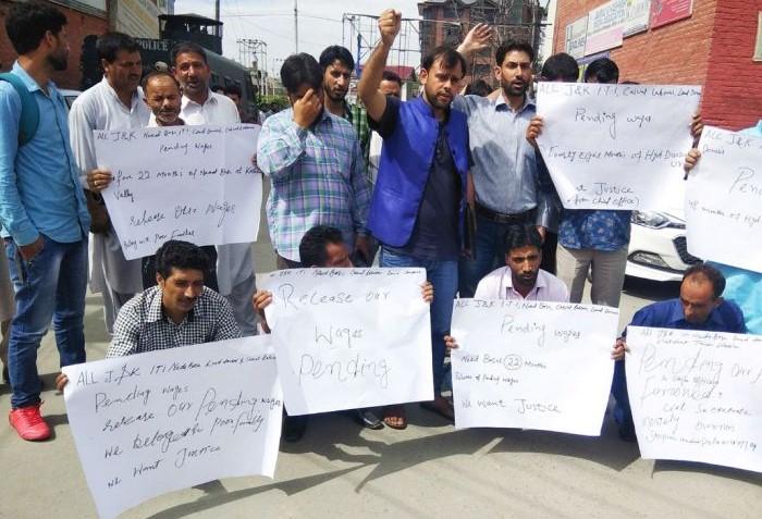 PHE J&K workers' protest