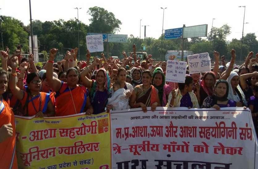 Asha Workers Protest Madhya Pradesh