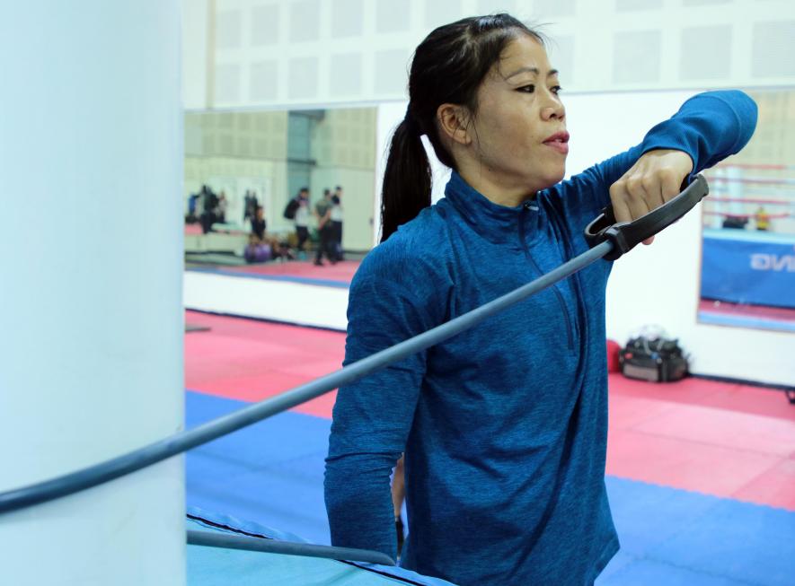 Indian boxer MC Mary Kom trains ahead of AIBA Women's World Championships in New Delhi