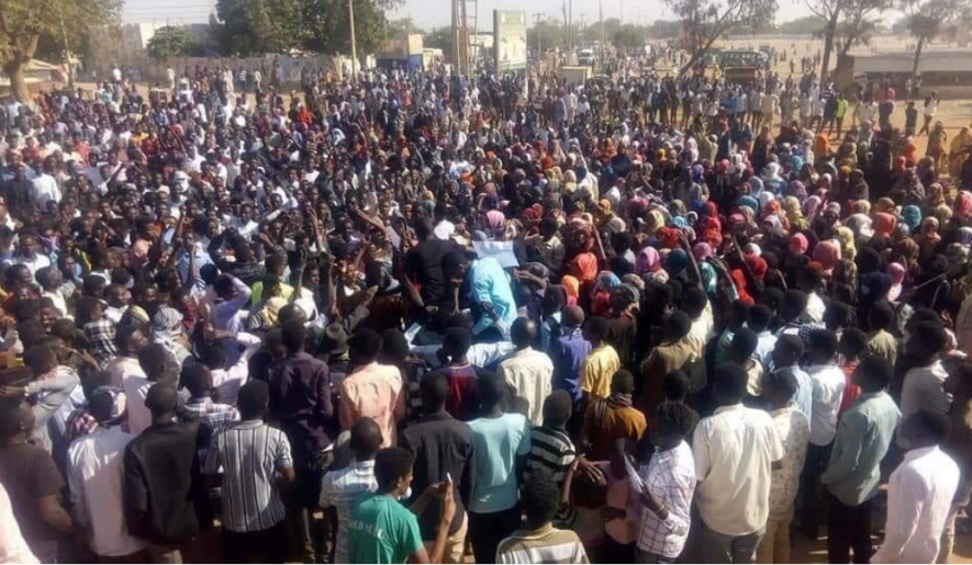 protesters demonstrating over price hikes in Sudan