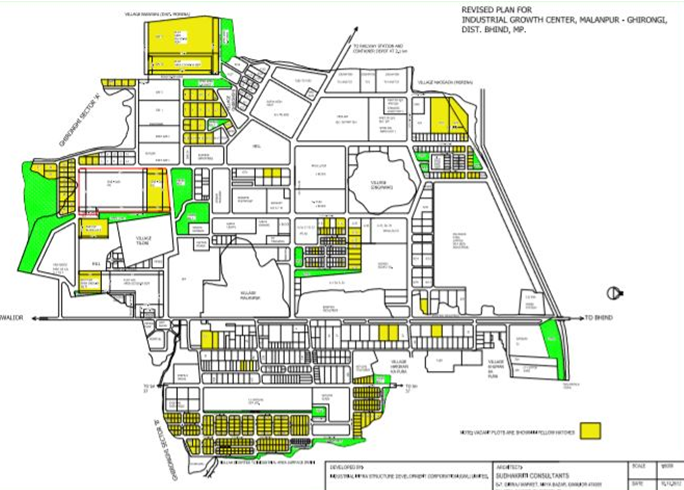 Map of Malanpur-Ghirongi Industrial Area