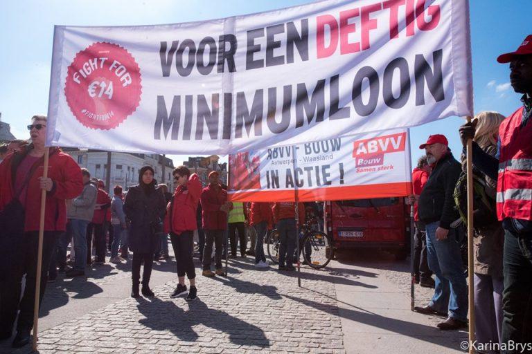 Belgian workers are demanding a minimum wage of 2,300 euros a month.