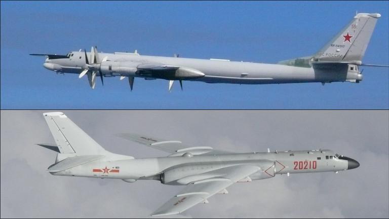 Russian Tu-95 MS (above) & Chinese Xian H-6 strategic bombers. 