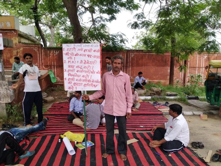 MNIT Jaipur Agrees to Reinstate Contracts After 11-Day Protest by Sanitation Workers 