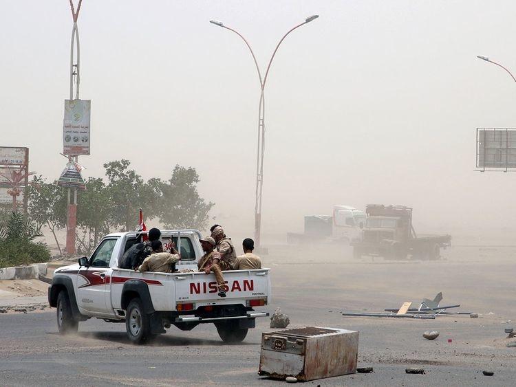 Southern Transitional Council forces on the streets of Aden