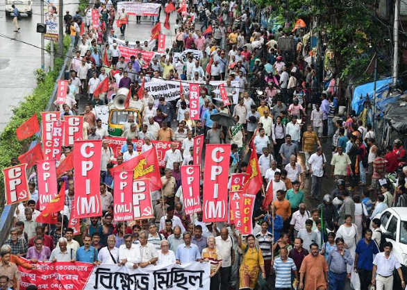 Left unity hold protest rally in Kolkata on Wednesday against the abolition of Article 370 and bifurcation of Jammu and Kashmir  94