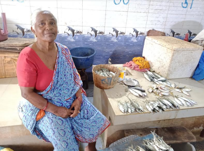 Jayashree, 67, has been selling fish in Malwan market since her childhood.