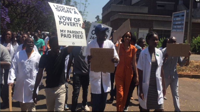 Senior doctors in Zimbabwe demand reinstatement of fired junior doctors.