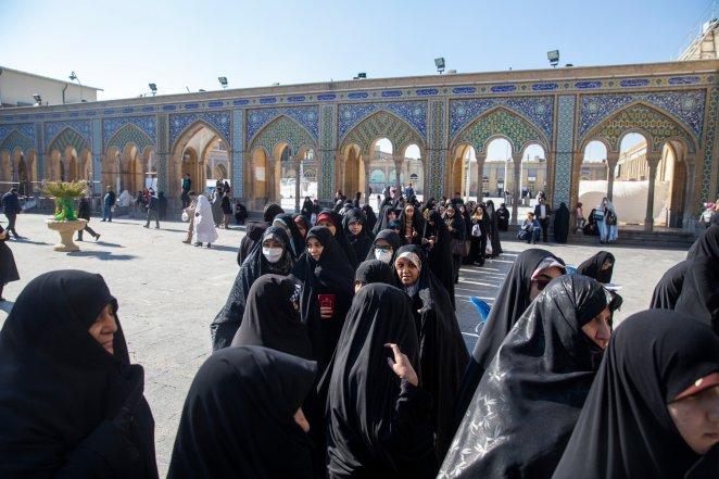 Iranian women voters at a polling station to cast their votes in the election to the Majlis, Tehran,  February 21, 2020