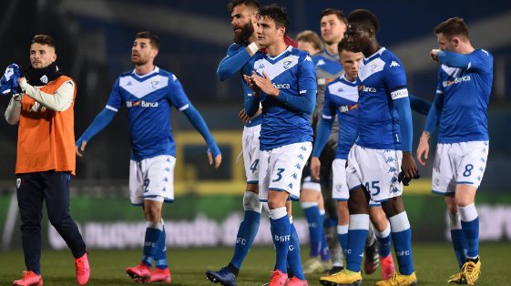 Brescia players against restart of Serie A