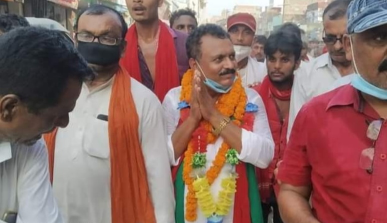 Barkhi ASSEMBLY seat CPI (I) candidate Suryajant Paswan during campaign