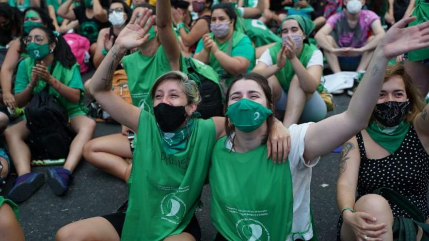 Hundreds of thousands of women, girls, adolescents and LGBTQ community members celebrated the decision with happy tears. Credit: National Campaign for the Right to Legal, Safe, and Free Abortion