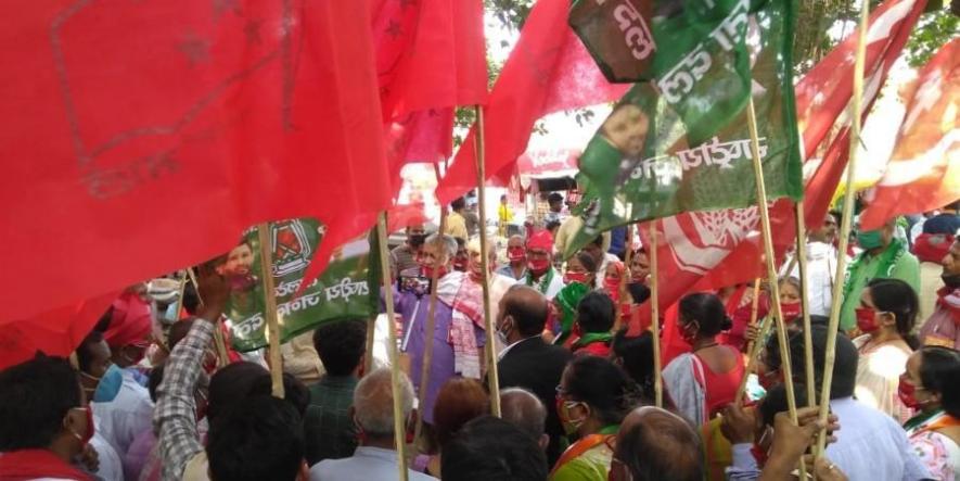 Bihar: Opposition Mahagathbandhan Continues Protest against Farm Laws and Rising Prices