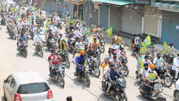 Lockdown no solution to deal with COVID-19 crisis, say farmers, who took out protest marches in Moga, Patiala, Amritsar, Ajnala, among other places.