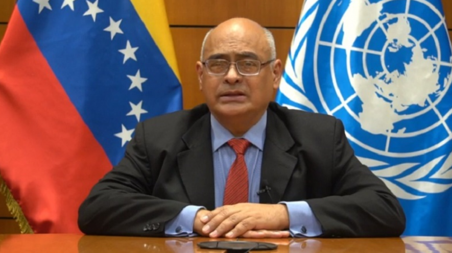 Venezuela’s Health Minister Carlos Alvarado addresses the 74th World Health Assembly