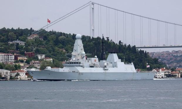 HMS Defender passes through Bosphorus on what turned out to be an eventful passage to Black Sea, June 14, 2021 