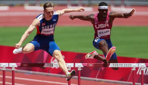 Karsten Warholm and Rai Benjamin at Tokyo Olympics