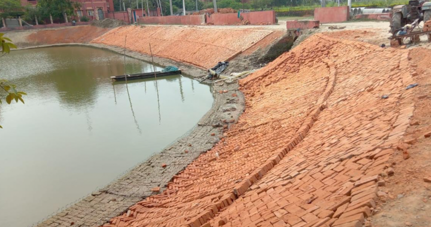 The concretisation of LNMU Pond.