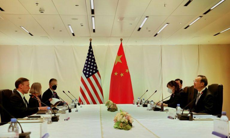 US National Security Advisor Jake Sullivan (L) held six-hour talks with Chinese Politburo member Yang Jiechi, Zurich, October 6, 2021