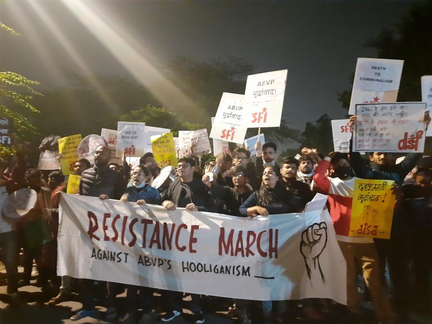 JNU Students Hold Protest Rally Against Alleged Attack by ABVP Members