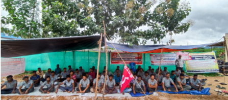 The worker on the 41st day of the protest. Image courtesy: Karthik Raja