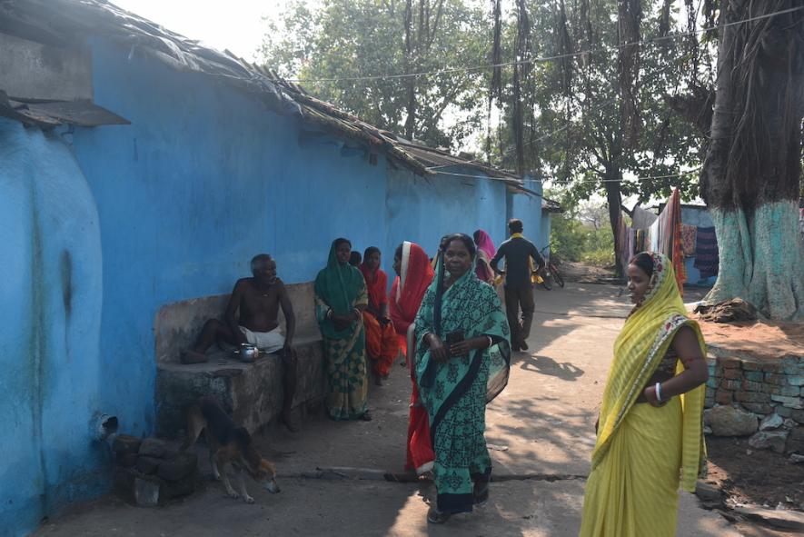 Houses of Jairamdih village in Dhanbad dilapited from tremors caused by blasting of dynamite in nearby colliery