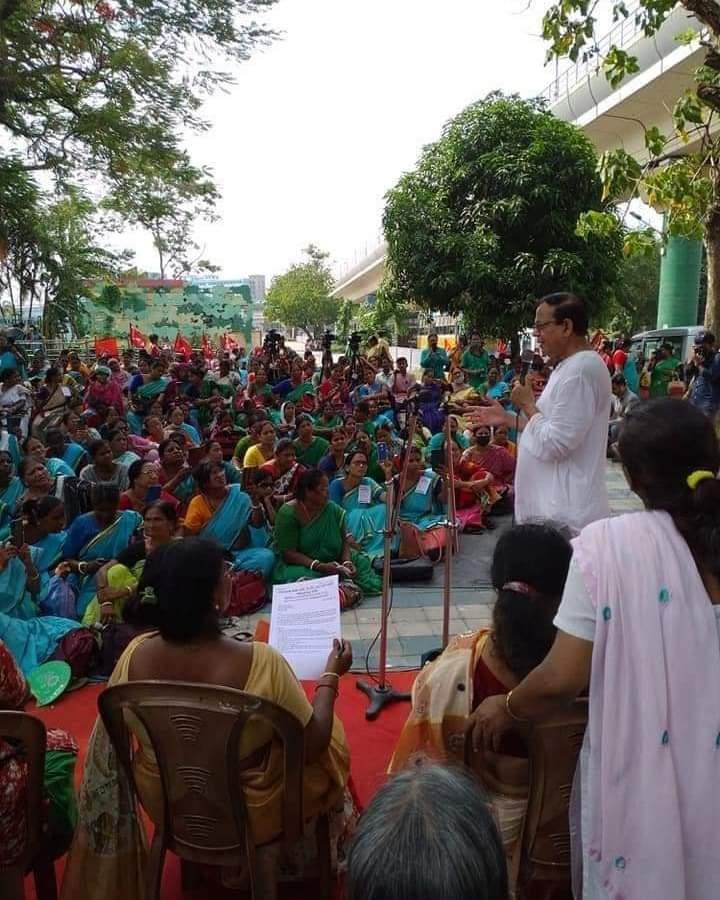 Anganwadi workers rally at Saltlake 