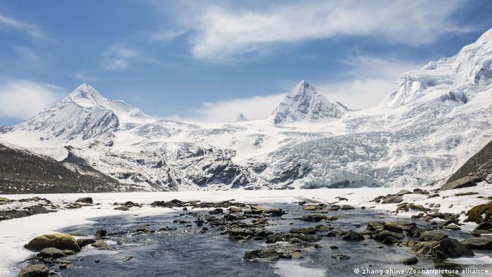 The Hindu Kush and Himalayan mountain ranges in Central Asia hold the most ice in the world after the poles