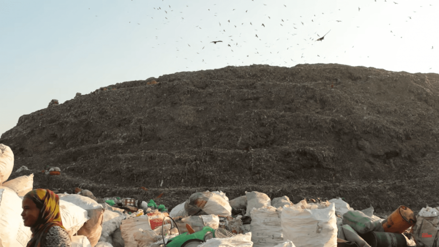 BJP carries the unenviable baggage of 15 years of rule marked with mismanagement of many basic functions, especially sanitation and garbage disposal. (Image: Bhalaswa Landfill)