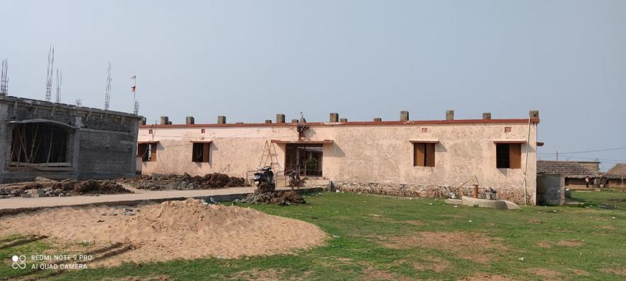 Panchubarahi UG High School in Bagapatia, the school shifted in 2017, still struggling with a lack of infrastructure 