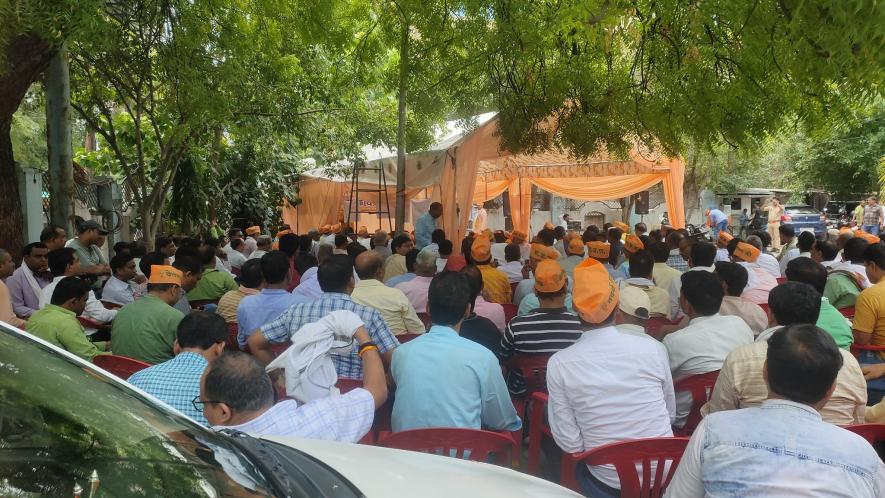 Adhoc teachers protesting in Lucknow 