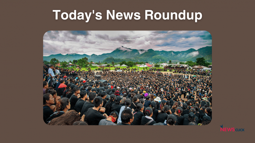 Members of Indigenous Tribal Leadersâ€™ Forum (ITLF) take part in a protest rally as a mark of protest against the harrowing incident that occurred on May 4, in Churachandpur district, Manipur, Thursday, July 20, 2023. 